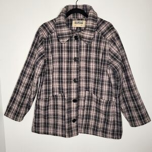 Stormy Kromer Women's Plaid Chore Coat Size Large Wool Blend Classic Quality